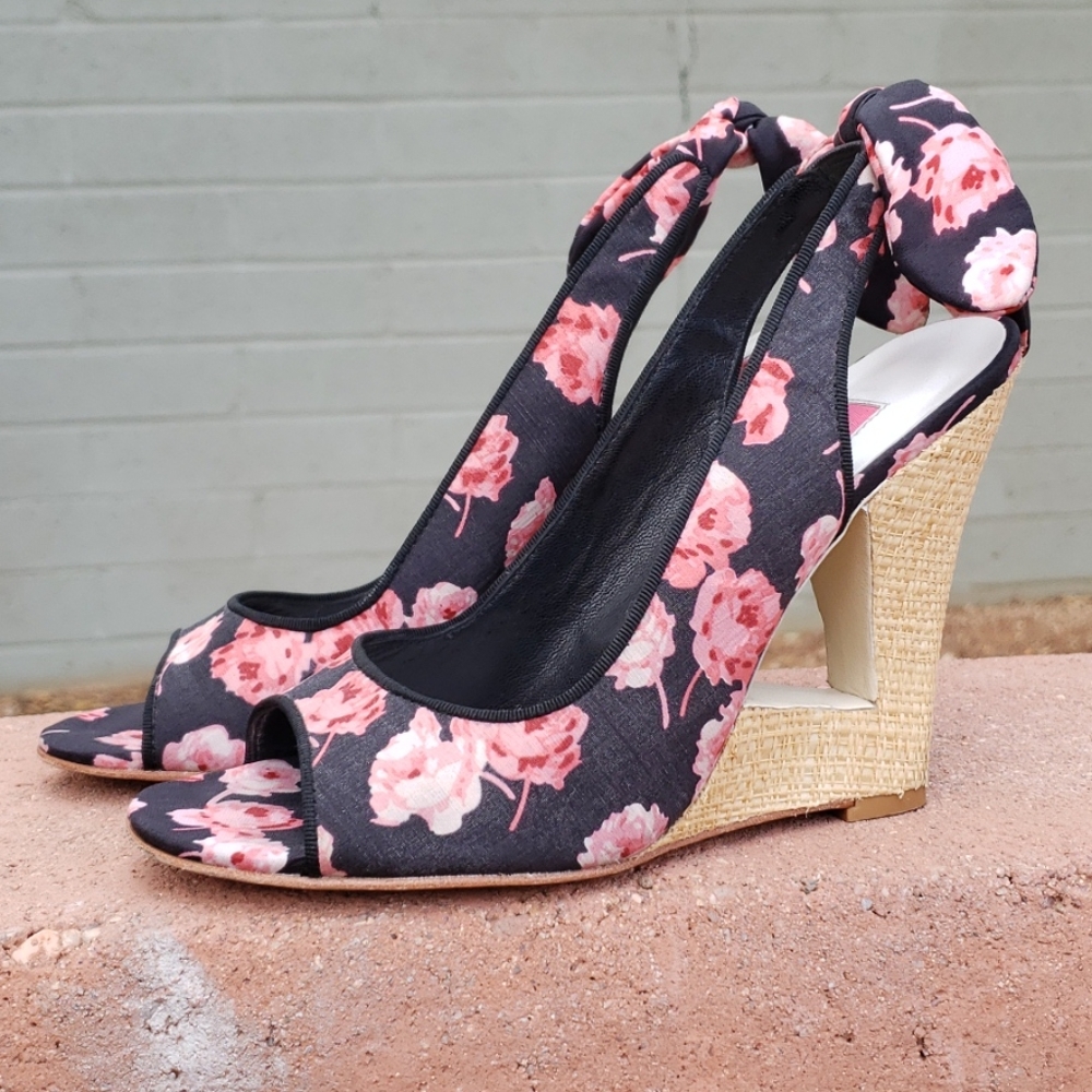 Betsey Johnson floral heels shoes